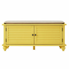 Nautical Yellow Indialantic Function and Flair Velvet Cabinet Storage Bench Living Room Stationary Furniture Decor