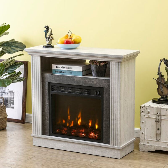 Electric Fireplace Ultra-Bright LED Features Brightness Settings with Thermal Overload Protection