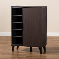 Dark Brown 15 Pair Shoe Storage Cabinet Easily Organize your Entryway with the Generous Shelving of the Idina Shoe Cabinet Five Open Shelves