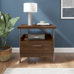 1-Drawer Lateral Filing Cabinet The Drawer Opens on Smooth Full-Extension Ball Bearing Slides for Easy Access to Contents