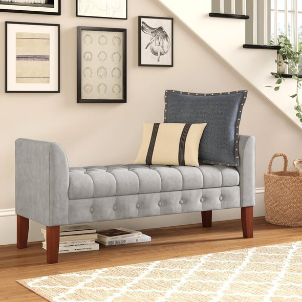Upholstered Flip Top Storage Bench Suitable for Spare Throws or Pillows, Books, Magazines or Toys Bed Bench, Entryway Bench