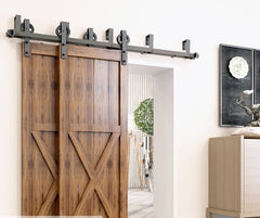 Double Bypass Double Door Barn Door Can Be Used Both Inside and Outside. It is Rust Proof, Water Proof and Fire Proof