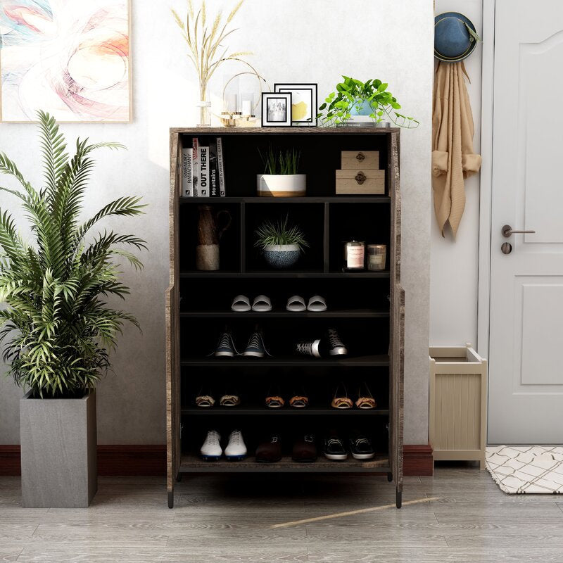 18 Pair Shoe Storage Cabinet Get Organized This 2-Door Shoe Cabinet Stores Plenty of Pairs of your Favorite Footwear