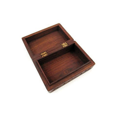 Wood Sheesham Decorative Box, Brown Jewelry Box Organizer Keepsake Storage Chest Boxes Handmade Natural Color and Patterns