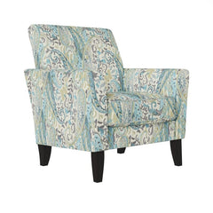 Sky Blue Multi Paisley Polyester Arm Accent Chairs Added To Your Living Room, Den, Or Office, This Armchair Boasts A Versatile Design