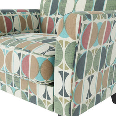 Arm Accent Chairs  Green Modern Half Moon Print Added To Your Living Room, Den, Or Office, This Armchair Boasts A Versatile Design