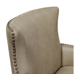 Nougat Brown Wingback Chair Tapered Wood Legs, Foam-Encased Pocketed Coil Cushions with Sinuous Spring Support, and A Hardwood Frame