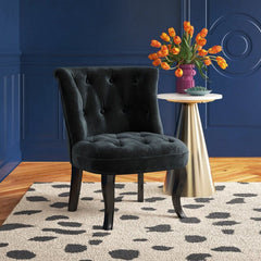 Tufted Velvet Side Chair Brings a Bit of Glam and A Hint of Elegance Whether it's in your Living Room, Den, Or At your Bedroom Vanity