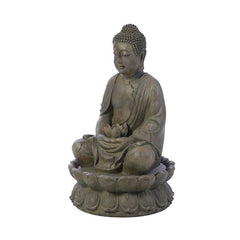 Outdoor Meditating Buddha Fountain with Light Fountain is Perfect for your Garden, Patio, Deck, Porch, or Yard Space. Looks Great Indoors