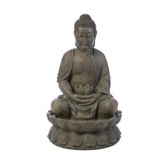 Outdoor Meditating Buddha Fountain with Light Fountain is Perfect for your Garden, Patio, Deck, Porch, or Yard Space. Looks Great Indoors