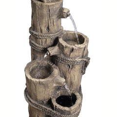 Resin Trunk Fountain Outdoor Fountains Add Classic Seaside Charm to your Home's Outdoor Area 4 Tiered Posts Topped