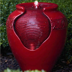 Vivid Red Resin Fountain with Light Turn your Home's Outdoor Area Into A Relaxing Oasis with the Peaktop Outdoor Glazed Pot Floor Fountain
