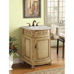 Antique Beige Single Bathroom Vanity Providing your Home Or Office Bathroom Hand-Painted Teak Brown Antique Beige Antique White Finish