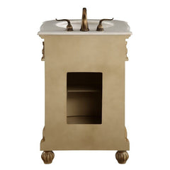 Antique Beige Single Bathroom Vanity Providing your Home Or Office Bathroom Hand-Painted Teak Brown Antique Beige Antique White Finish