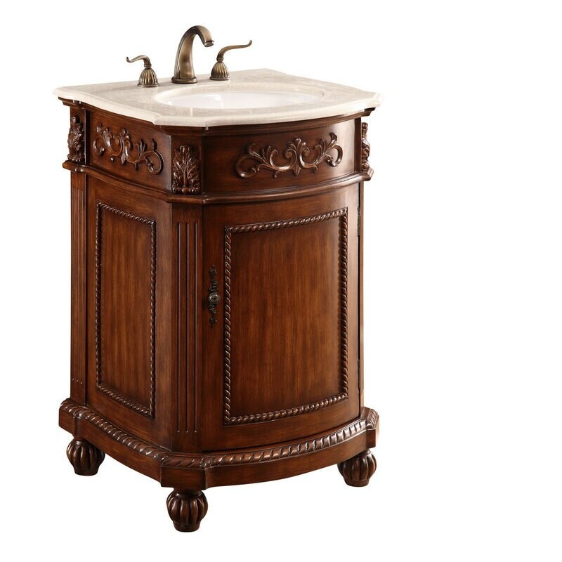 Brown Single Bathroom Vanity Providing your Home Or Office Bathroom Hand-Painted Teak Brown Antique beige Antique White Finish