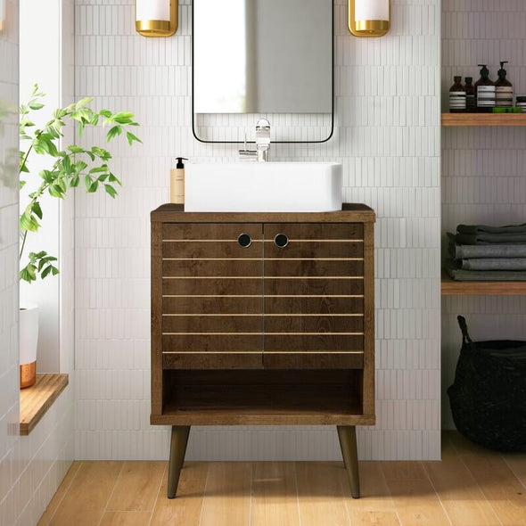 Single Bathroom Vanity Set Storage Shelves Help Tuck Away Toiletries, Tissues, Or Cleaning Supplies Lower Open Shelf Offers A Display Area