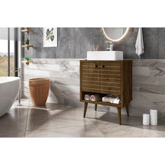 Single Bathroom Vanity Set Storage Shelves Help Tuck Away Toiletries, Tissues, Or Cleaning Supplies Lower Open Shelf Offers A Display Area