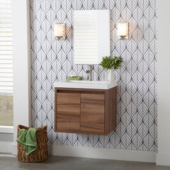 25" Wall-Mount Single Bathroom Vanity Modern & Contemporary Bathroom Vanities Great Option To Open up Larger Bathroom Space