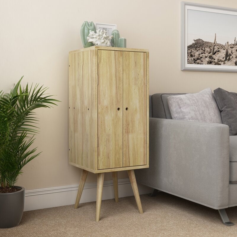 Solid Wood 2 - Door Accent Cabinet Modern Style, and Essential Storage, To Your Living Room Or Dining Room Splayed Legs