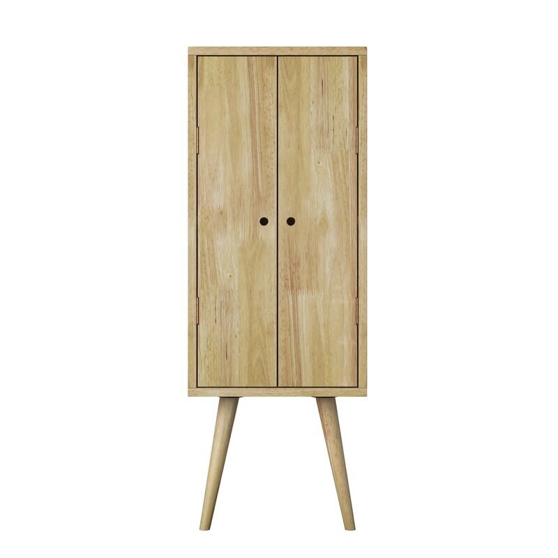 Solid Wood 2 - Door Accent Cabinet Modern Style, and Essential Storage, To Your Living Room Or Dining Room Splayed Legs