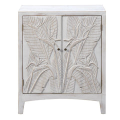 White Wash Solid Wood 2 - Door Accent Cabinet Great in your Sunroom or Kitchen Fixed Shelf Inside for Storage, this Cabinet