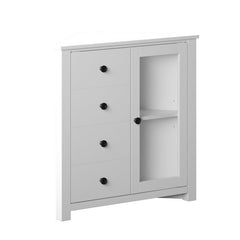 White 1 - Door Corner Accent Cabinet Perfect Floor Space  this Corner Accent Cabinet is A Space-Saving Solution for The Extra Storage