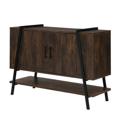 Dark Pine Open Storage Equipped Sideboards & Buffets Inside There is A Middle Divider and A Shelf For Any Other Items You Need To Store