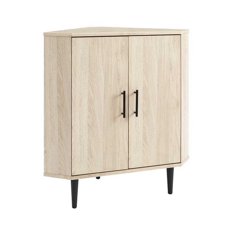 Birch 2 - Door Corner Accent Cabinet your Living Room, Entryway, Or Den Will Soon Showcase your Novels, Décor Perfect for Any Corner Space