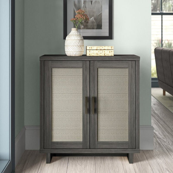 Crete Oak 2 - Door Accent Cabinet Perfect for Tucking Away Books, Video Games, and Office Supplies to your Bedroom or Living Room