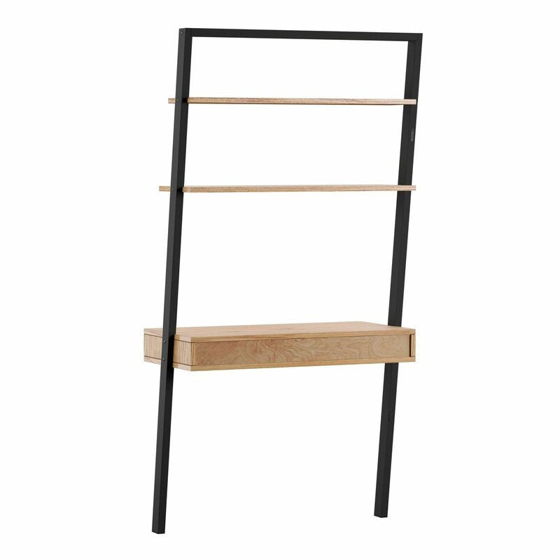 Oak Black Leaning Ladder Desk Perfect for Storage Space this Ladder Desk Fit for any Room Living Room, Bedroom, Office for Space Saving