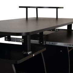 Black Gaul Desk Perfect Home for your CPU. Its Top Hovers Above An Open Area That Lends Space to Set your keyboard and Mouse