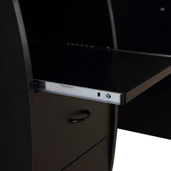 Black Gaul Desk Perfect Home for your CPU. Its Top Hovers Above An Open Area That Lends Space to Set your keyboard and Mouse