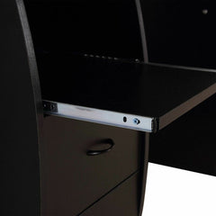 Black Gaul Desk Perfect Home for your CPU. Its Top Hovers Above An Open Area That Lends Space to Set your keyboard and Mouse