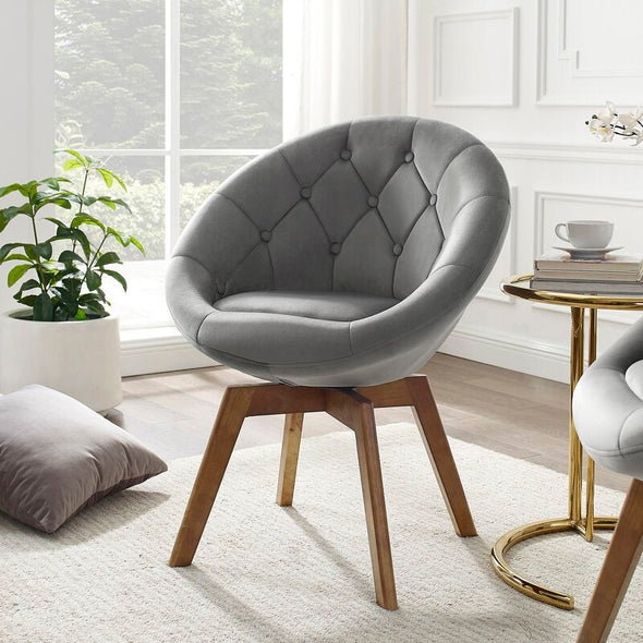 Tufted Velvet Swivel Chair Comfortable Velvet Swivel Chair Perfect for Living, Lounge, and Office Spaces Take a Seat in the Luxurious Style
