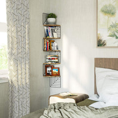 5 Tier Corner Shelf Wall Mount for Bedroom Living Room Bathroom Kitchen Office