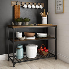 Kitchen Islands & Carts 48'' Steel Prep Table Two Open Shelves Ensure Everything Has Storage Space. Works Perfectly in the Kitchen