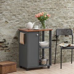 Kitchen Cart with Locking Wheels Kitchen Cart is Just Right for Adding Extra Chopping and Storage To Small Spaces Three Hidden Shelves