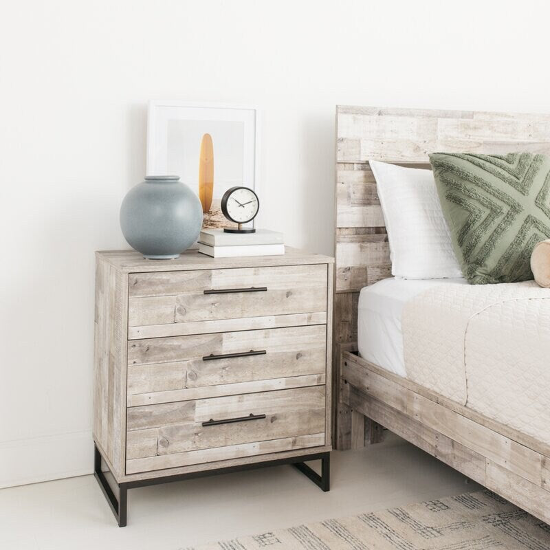 Light Brown 3 Drawer Chest Streamlined Design And A Stunning Two-Tone With Three Smooth-Operating Drawers Perfect for Organized