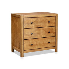 Rustic Oak 3 Drawer Dresser Three-Drawer Accent Chest Stands on in Style. Perfect for Storing for Hallway, Bedroom, or Living Space,
