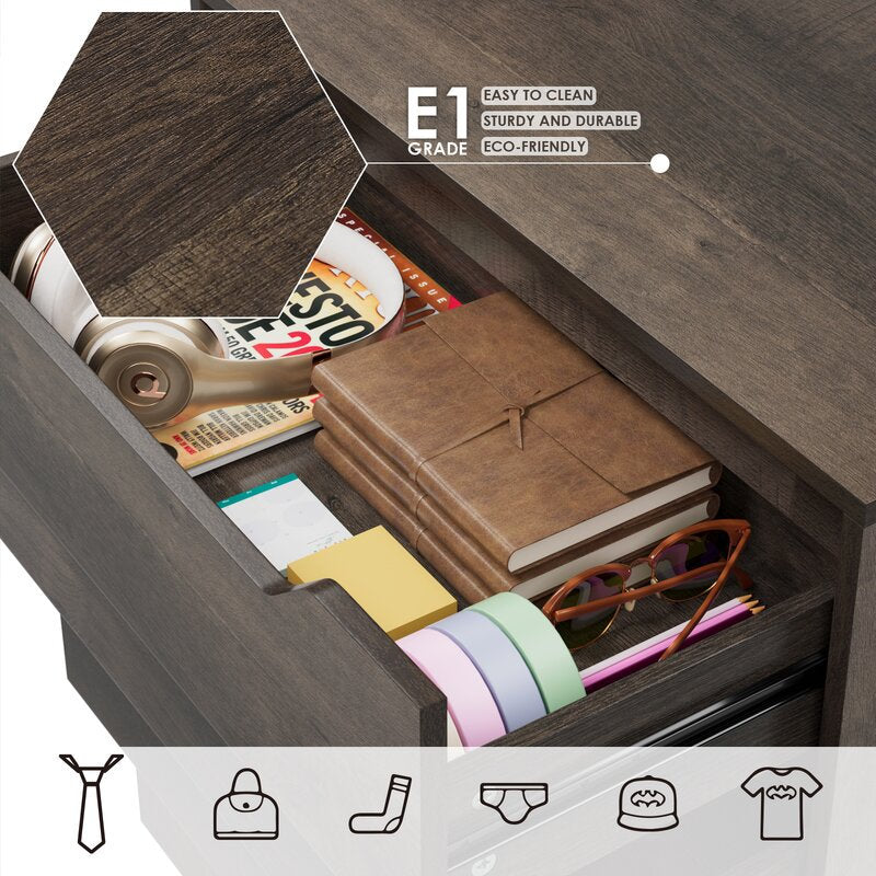 Dark Brown 4 Drawer Chest Provides you with Optimal Storage Space While Adding A Beautiful Style to your Room