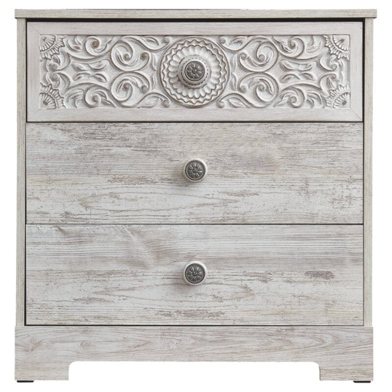 3 Drawer Chest Perfect for a Restful Bedroom Medallion Drawer Pulls Give this Attractively Priced Chest Perfect for your Bedroom