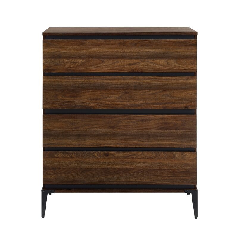 Dark Walnut 4 Drawer Gives you Plenty of Space to Organize Your Wardrobe Or Keep your Spare Linens in One Spot in your Bedroom