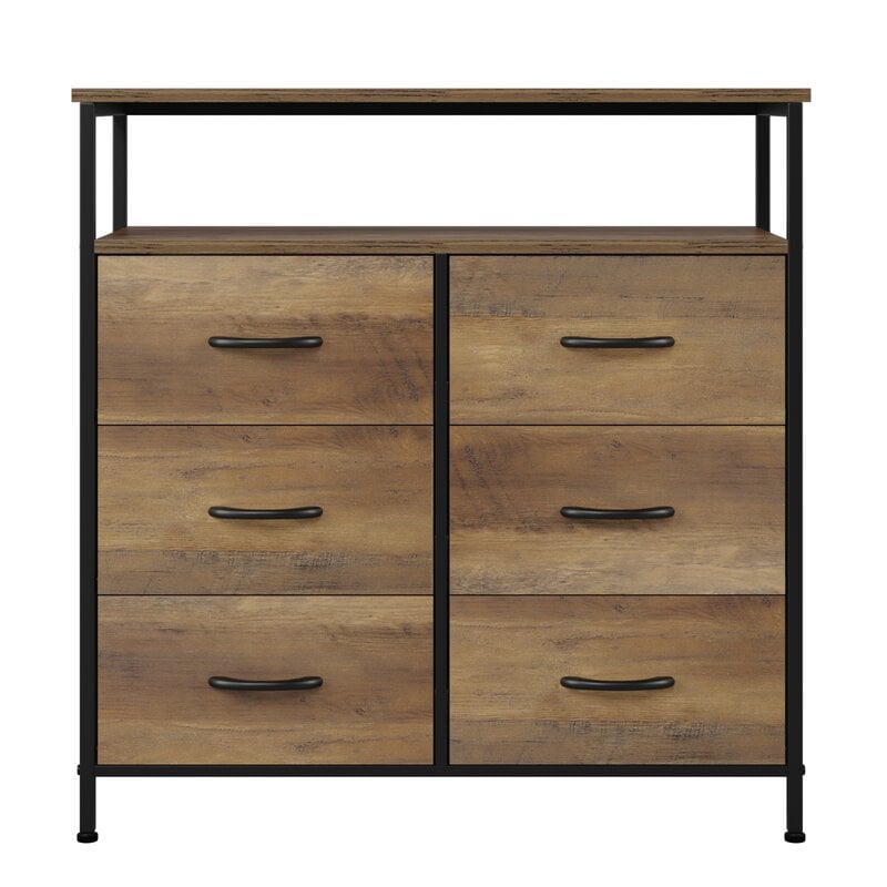 6 Drawer Chest Perfect for Bedroom, Living Room, Closet, Nursery or Kid's Room, Playrooms, Toddlers Room, Entryway, Hallway