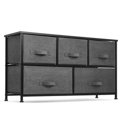 5 Drawer Fabric Dresser Organizers for Closets, Bedrooms, Nurseries, Hallway, Entryway Playrooms, and More, Rust-Resistant