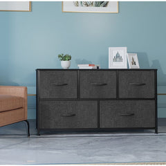 5 Drawer Dresser Multi-Functional Dresser for Every Household. Provides Additional Storage Space in your Living Room or Bedroom