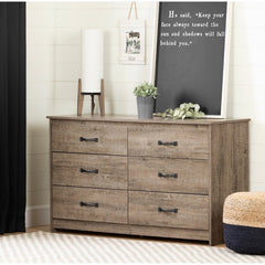 6 Drawer Double Dresser Six Handy Storage Drawers  Putting your Clothes Away is Easy Perfect for your Bedroom