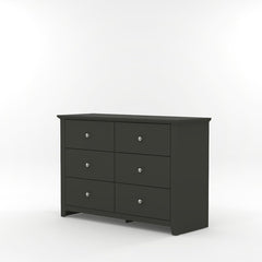 Graphite Grey 6 Drawer Double Dresser Greatest Partner to Adorn your House Perfect Place to Display your Stylish Decorations