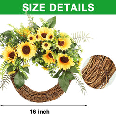 Sunflower Wreath Handcraft for Indoor, Outdoor, Home, Wedding, Window & Wall Decoration