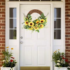 Sunflower Wreath Handcraft for Indoor, Outdoor, Home, Wedding, Window & Wall Decoration