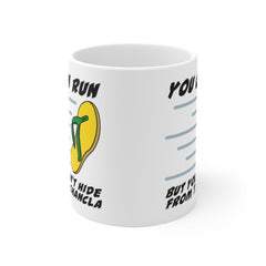 Funny Coffee Mugs for Women, Chancla You Can Run But You Can't Hide, Mexican Christmas Gifts, Cute Mug with Sayings, Chicana, Latina